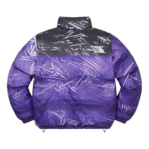 Куртка x the north face printed nuptse jacket 'purple black' Supreme, фиолетовый — фото 2