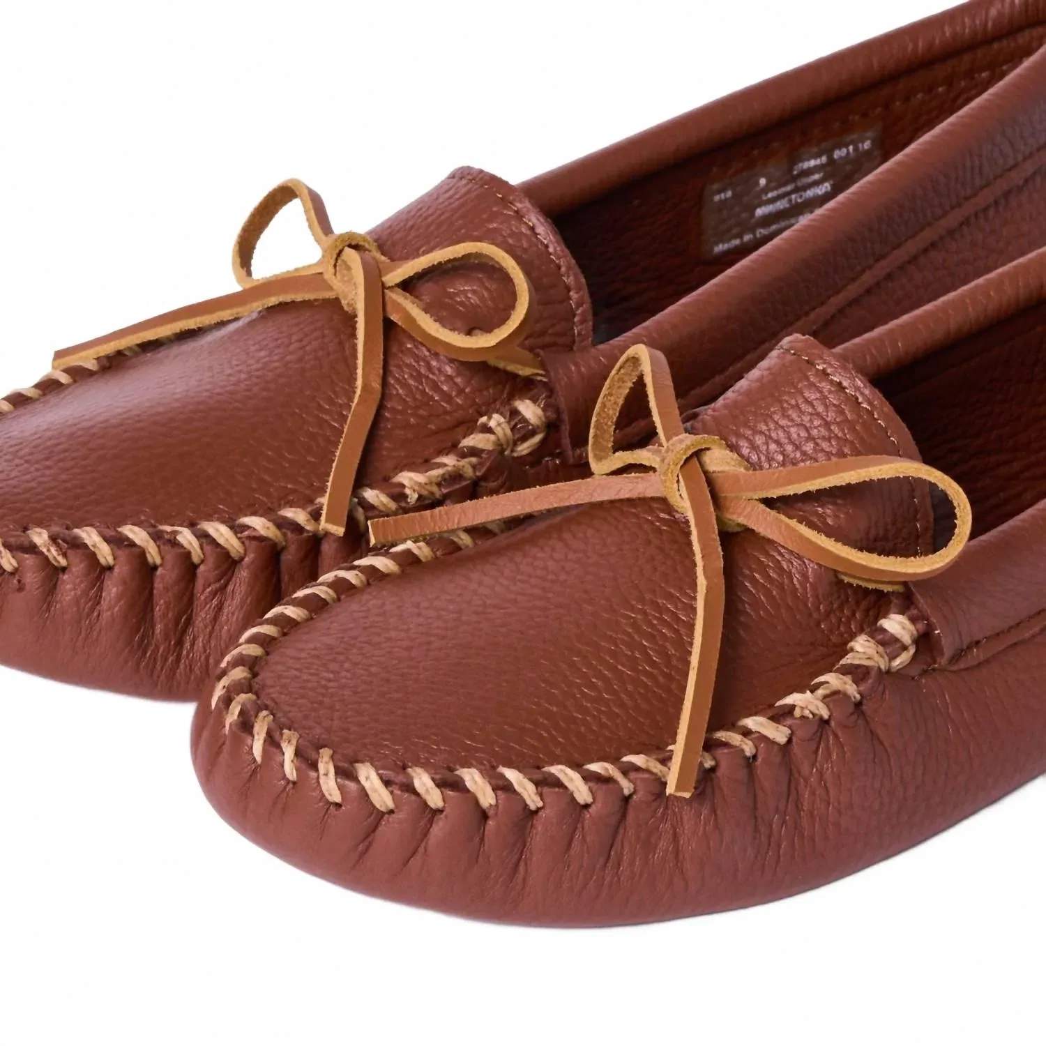 Minnetonka Мужские мокасины с мягкой подошвой, вишневого цвета — фото 2