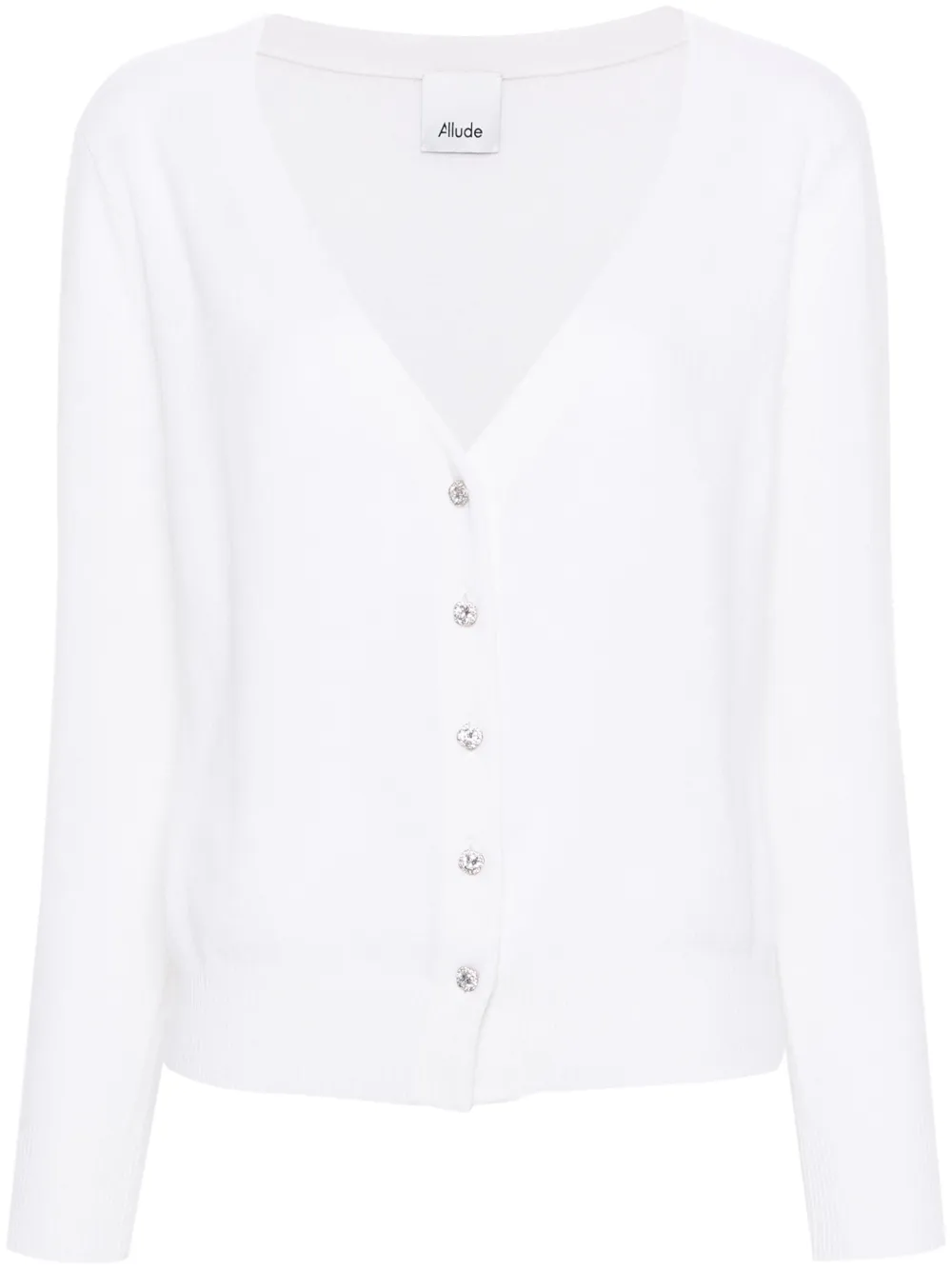 

Кардиган тонкой вязки с V-образным вырезом ALLUDE, нейтральный