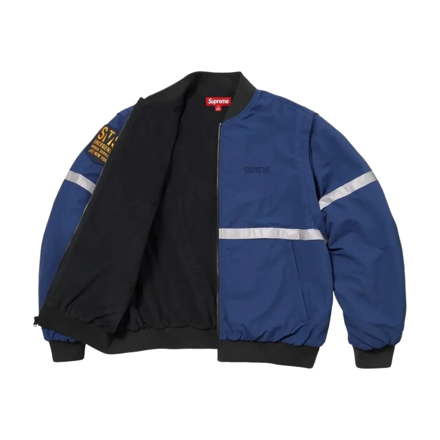 Куртка Supreme SS26 с отстегивающимися рукавами и светоотражающими полосами, темно-синяя () — фото 3