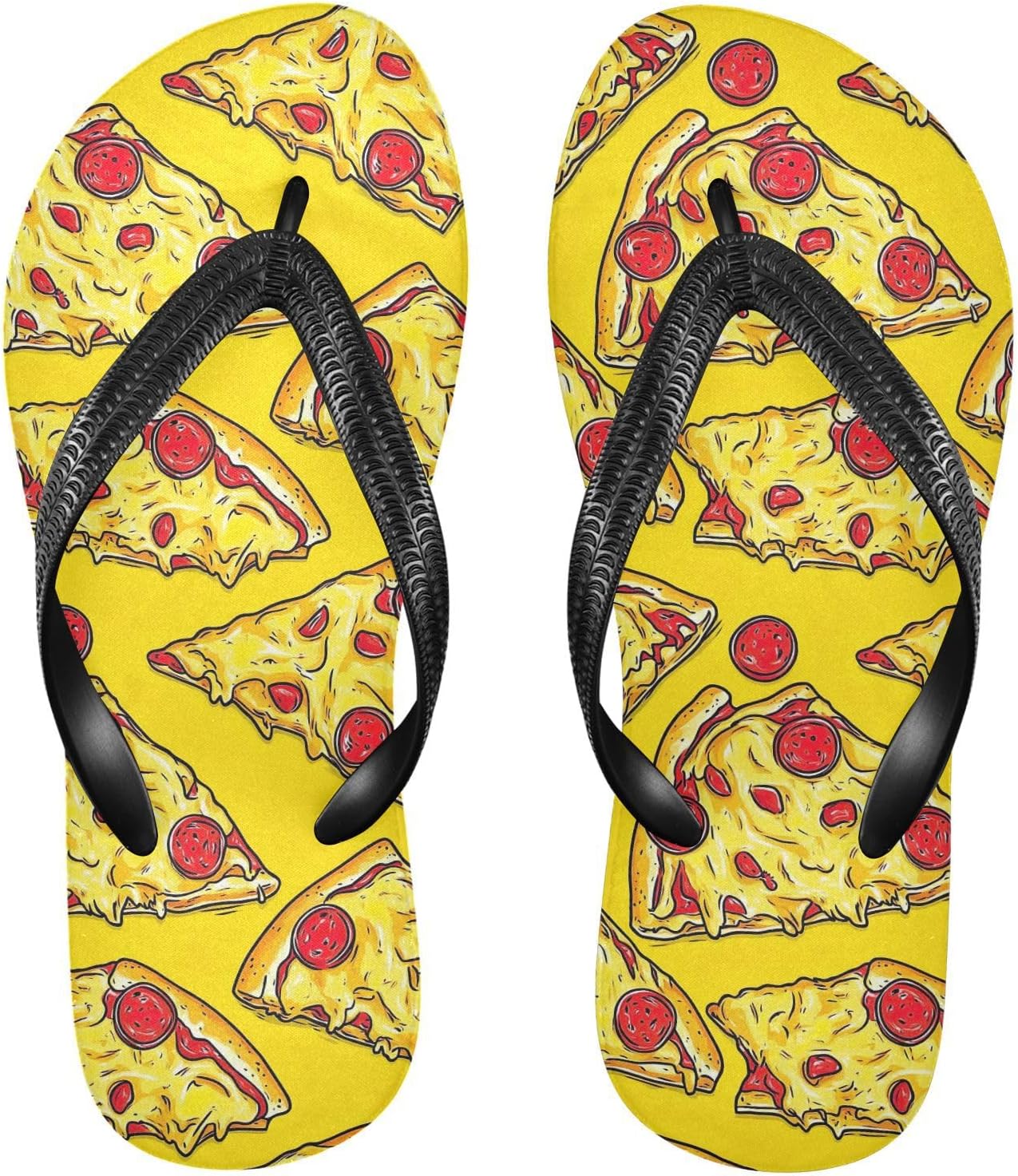 

Желто-красные пляжные шлепанцы для пиццы, летние повседневные сандалии для женщин и мужчин, тапочки для душа 20858947 Kfbe