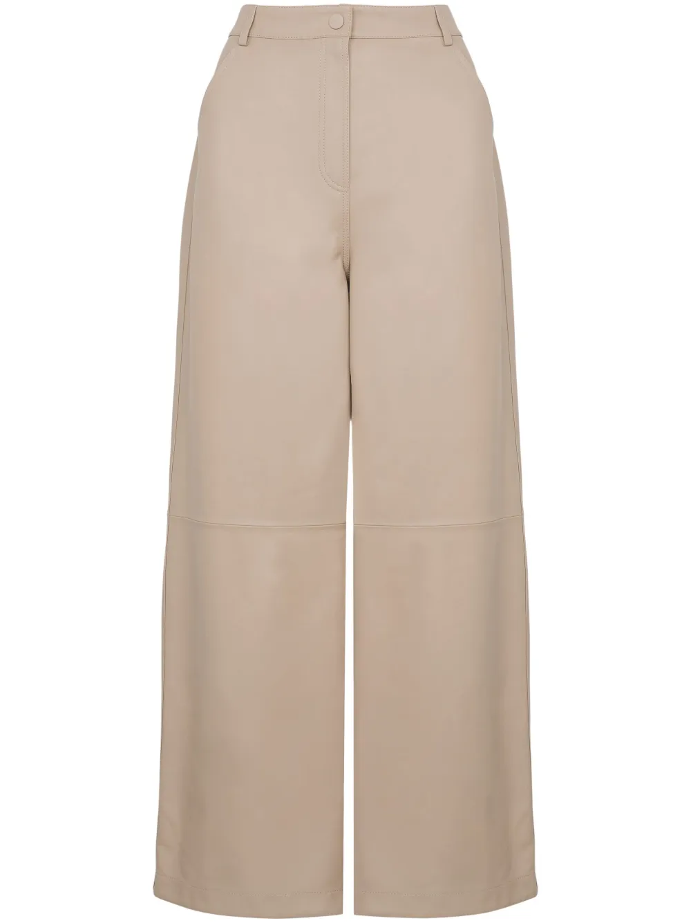 

Кожаные брюки Yves Salomon, бежевый