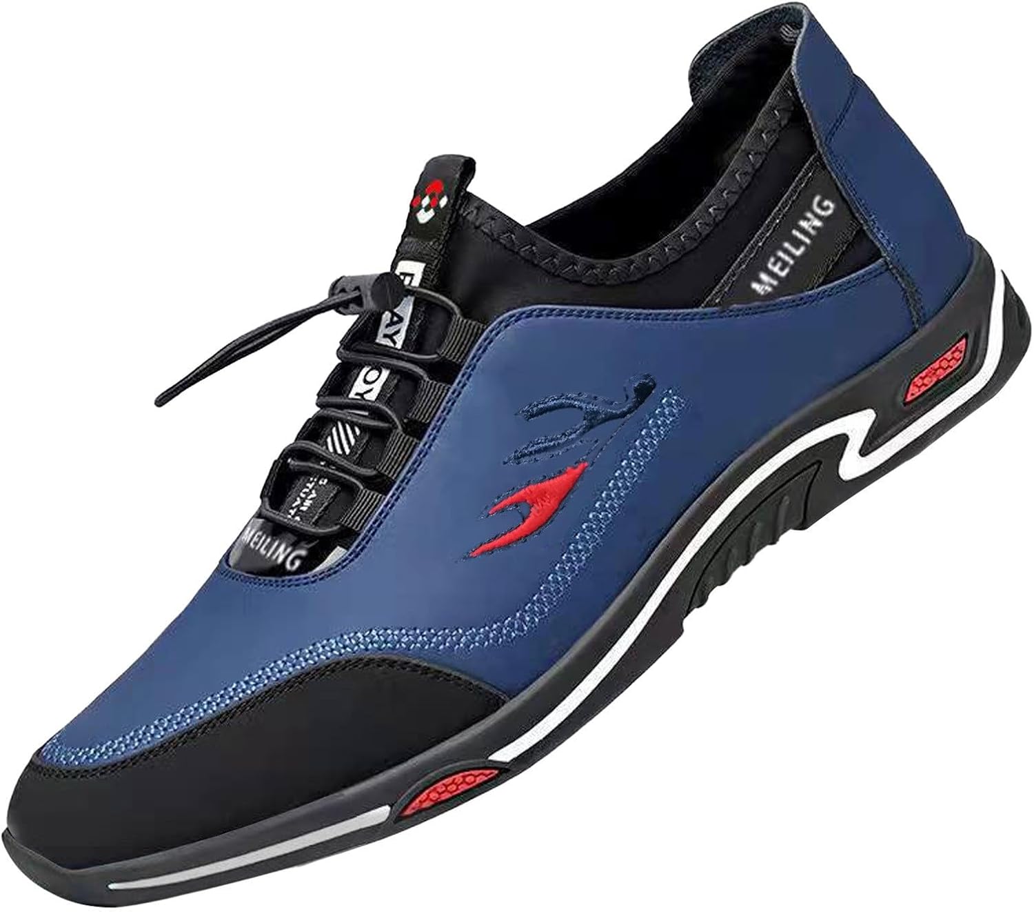 

Мужские кроссовки на шнуровке с широкой посадкой, поддержкой свода стопы, ортопедические, легкие, дышащие, низкие, с амортизацией, удобные, без застежки, рабочие Generic, синий