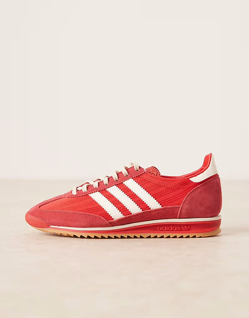 Кроссовки Adidas Originals SL 72 OG в красно-белой расцветке — фото 2