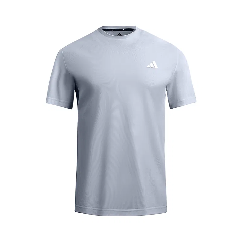 Футболка 3 Stripes мужская light blue с круглым вырезом, прямая, тонкая Adidas
