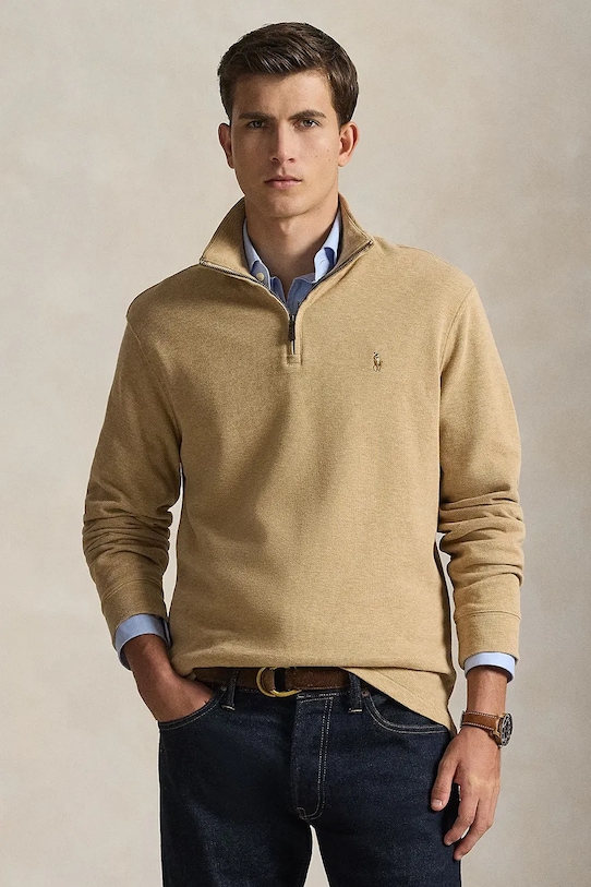 

Хлопковая толстовка Polo Ralph Lauren, бежевый