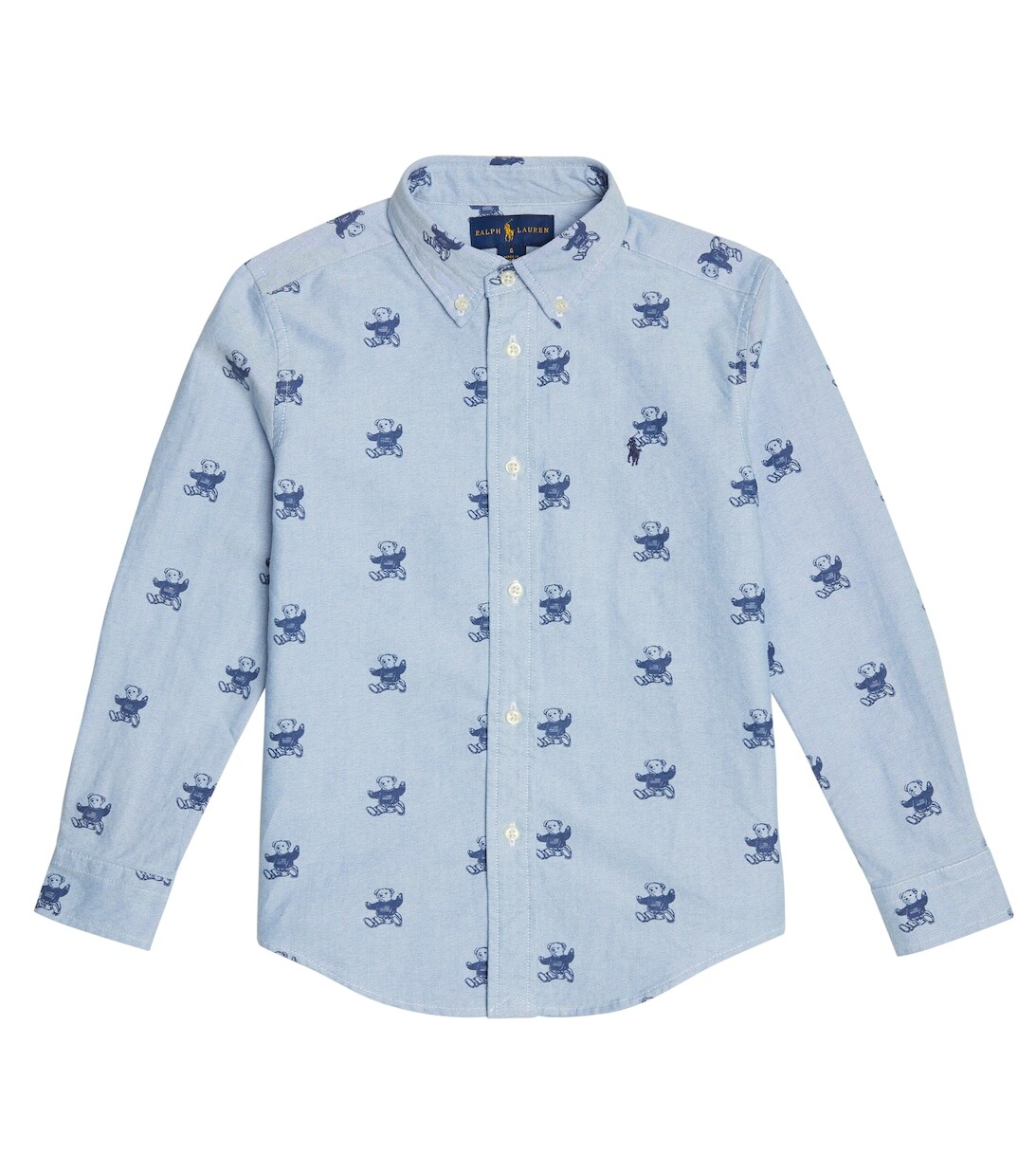 

Рубашка из хлопка с принтом Polo Ralph Lauren, синий