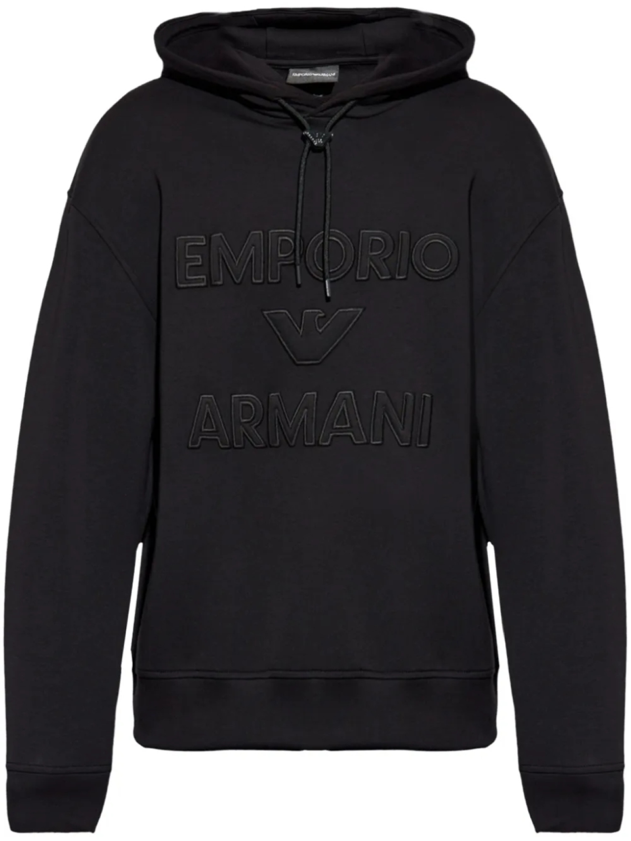 

Толстовка с капюшоном и аппликацией логотипа Emporio Armani, черный