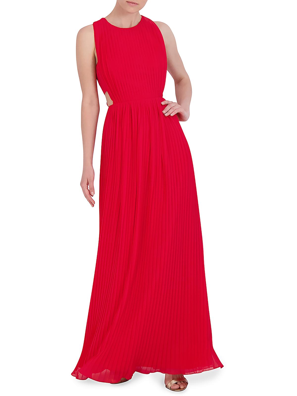 

Женское вечернее платье в пол с плиссировкой BCBGMAXAZRIA