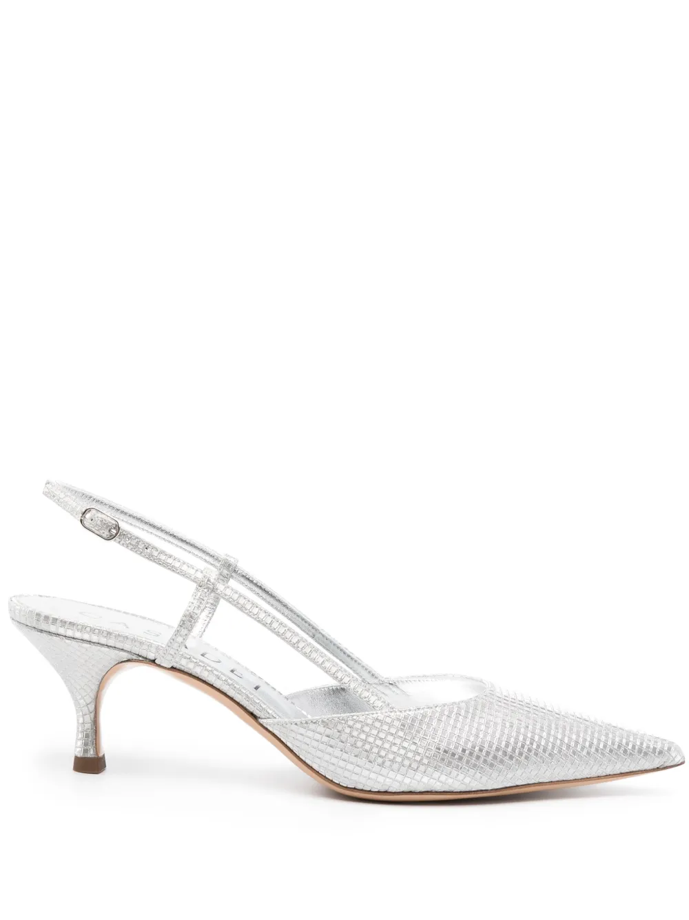 Туфли Scarlet Diadema 65 с ремешком на пятке Casadei, серебяный