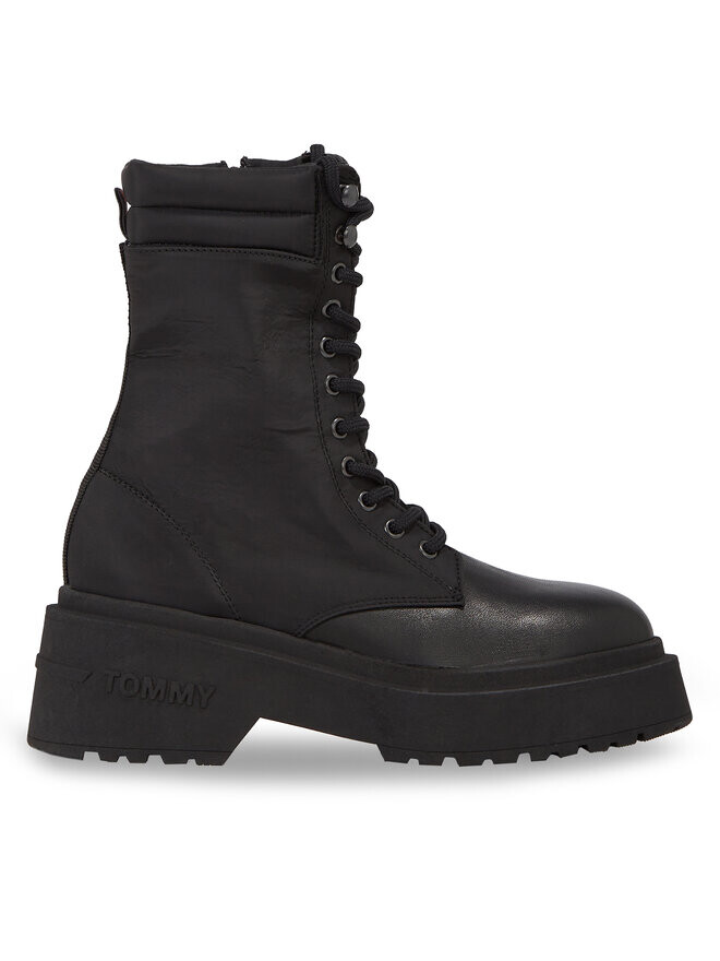 Ботильоны на блочном каблуке Tjw Lace Up Padded Boot Tommy Jeans, черный
