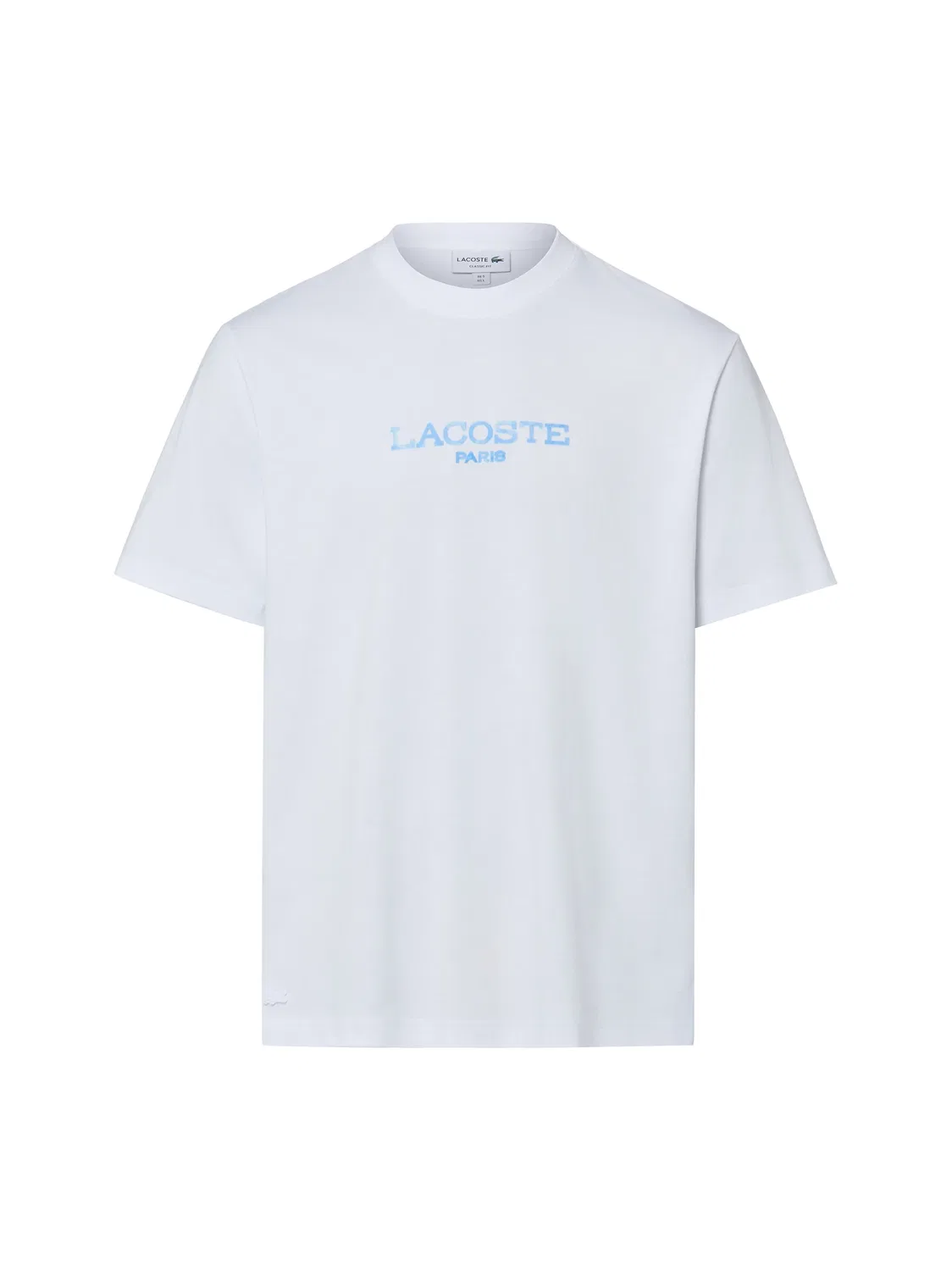 Футболка из мягкого хлопка Lacoste, белый голубой