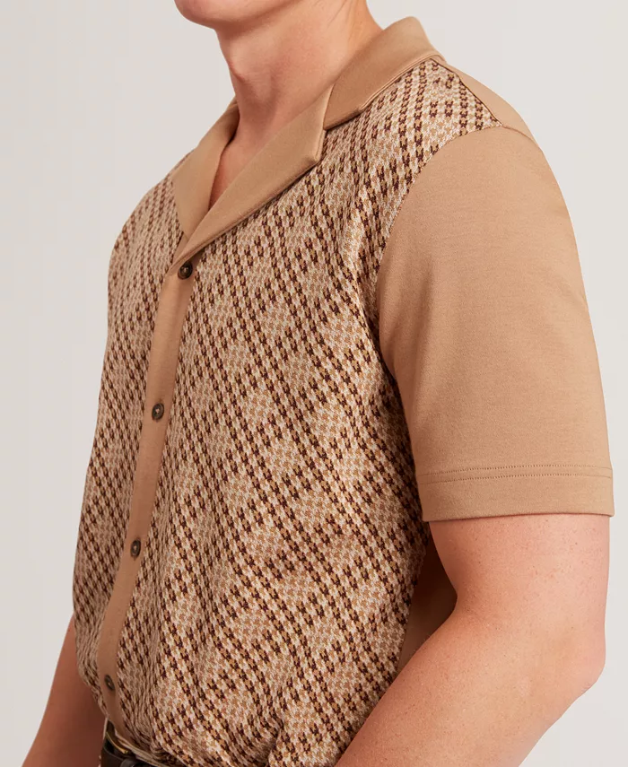 

Мужская короткая рубашка Danlibe с узором аргайл Ted Baker, загар/бежевый