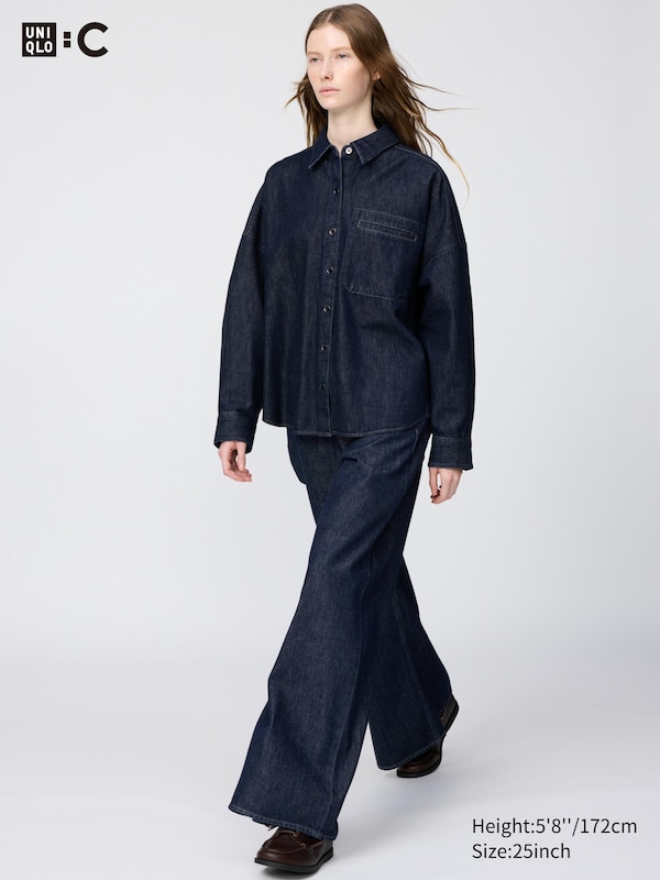 

Широкие джинсы с низкой посадкой Uniqlo, 69 navy