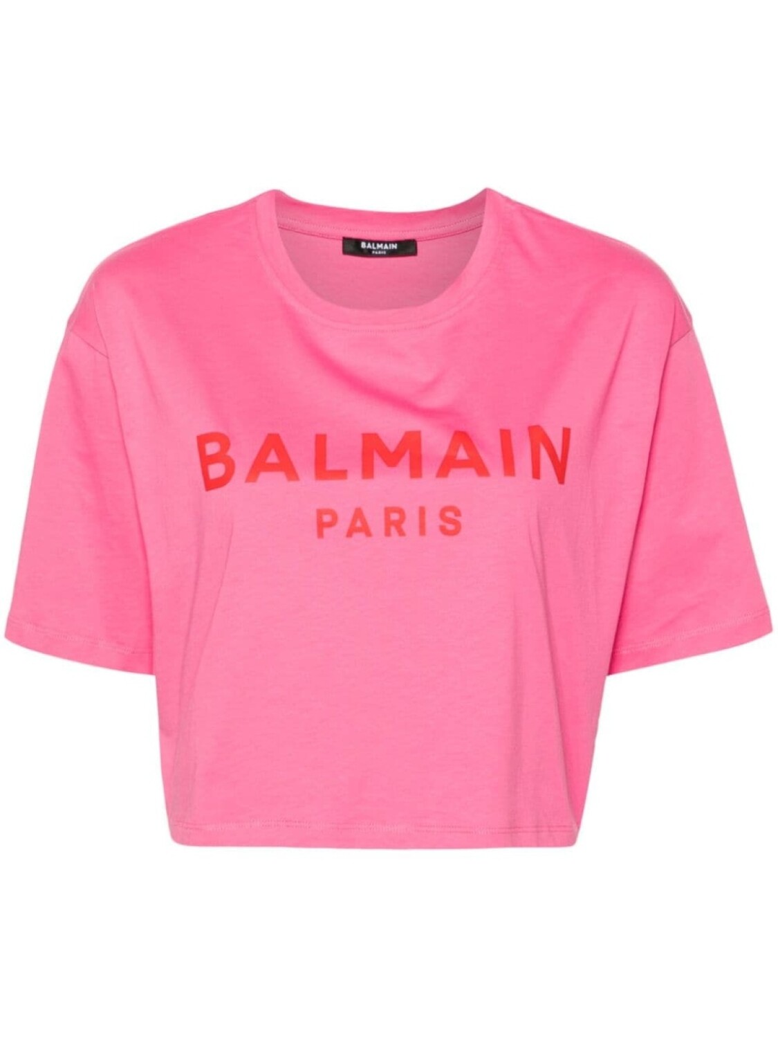 

Balmain укороченная футболка с логотипом, розовый