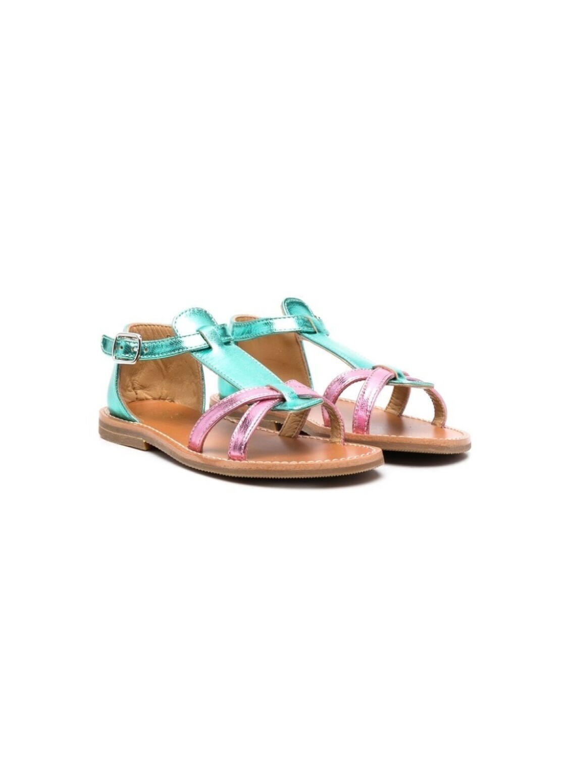 

Сандалии с эффектом металлик Gallucci Kids, розовый