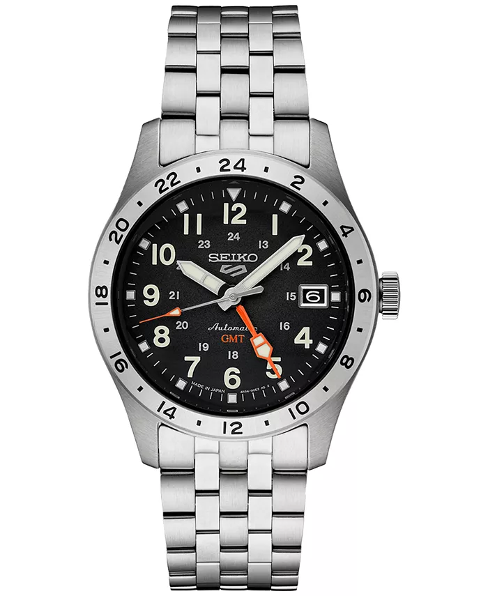 

Мужские автоматические спортивные часы GMT со стальным браслетом 39 мм Seiko