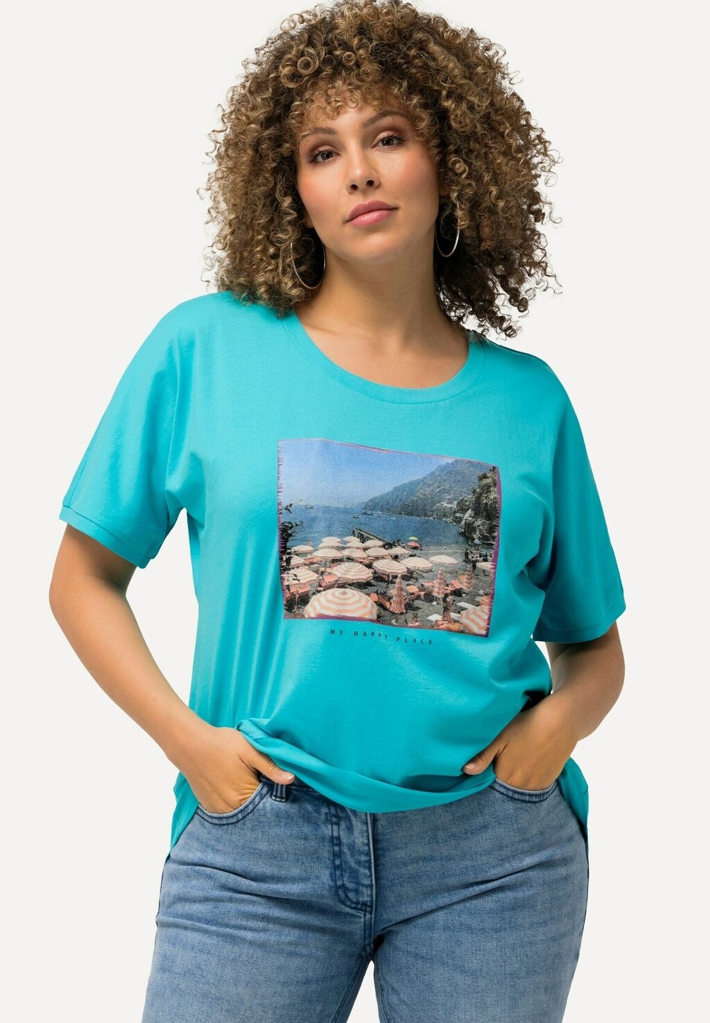 

Футболка с принтом PHOTO GRAPHIC SHORT SLEEVE Ulla Popken, синий