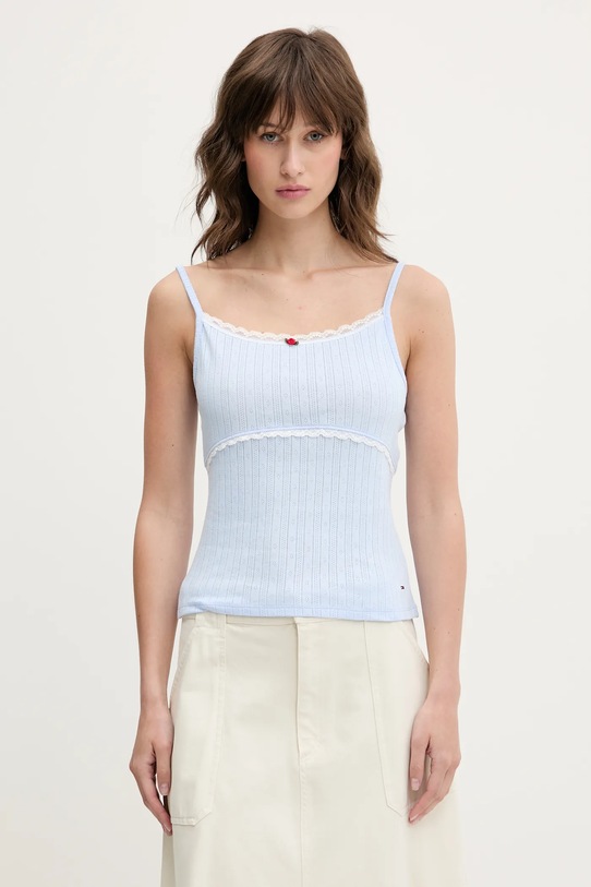 

Хлопковая майка Tommy Jeans, синий