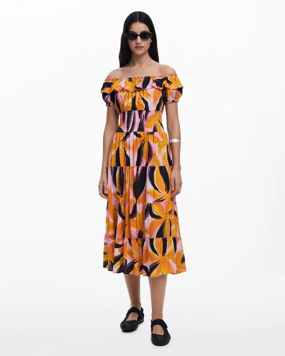 

Платье Бардо с оборками Desigual, красный