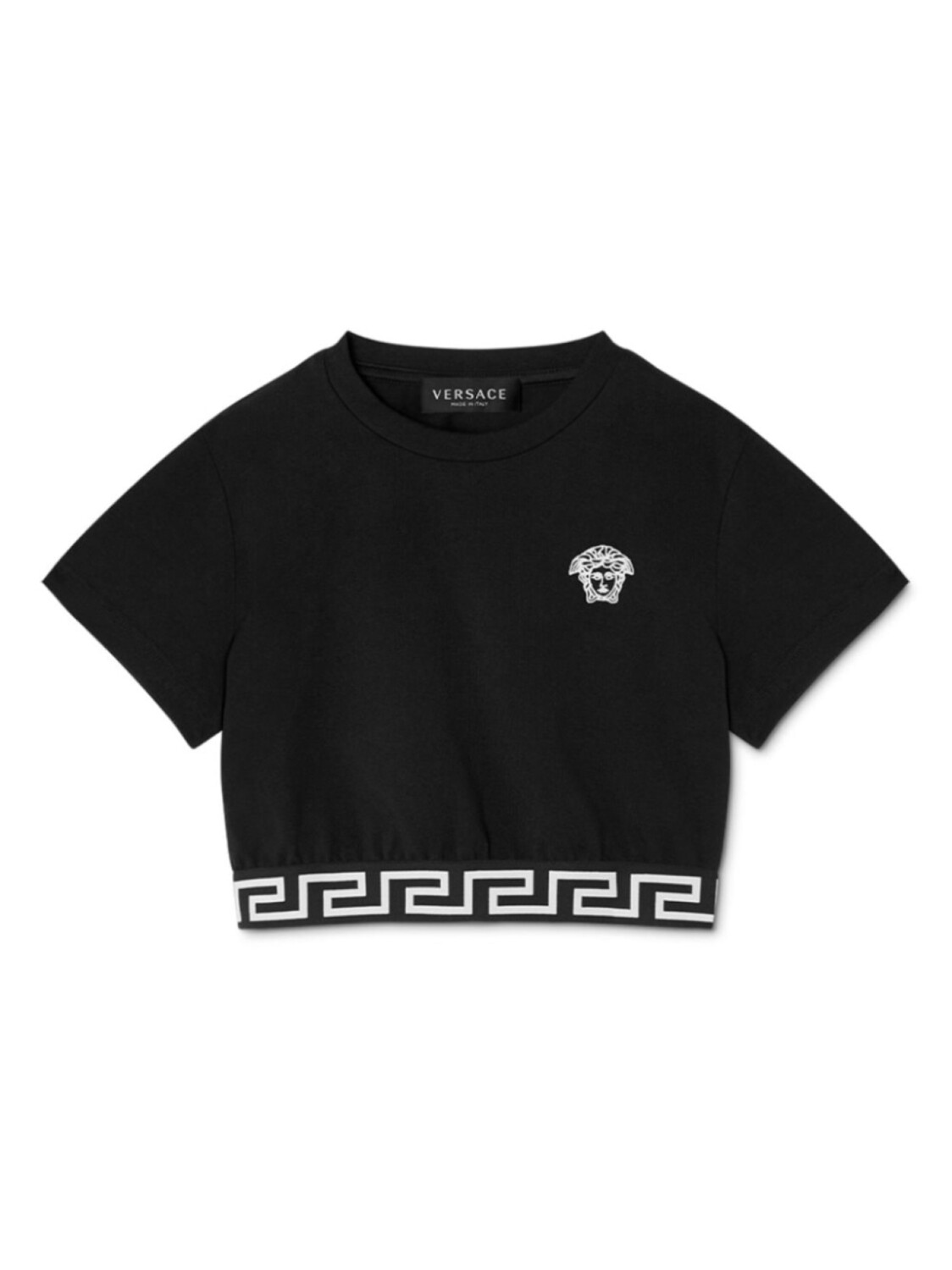 

Футболка с вышивкой Medusa Versace Kids, черный