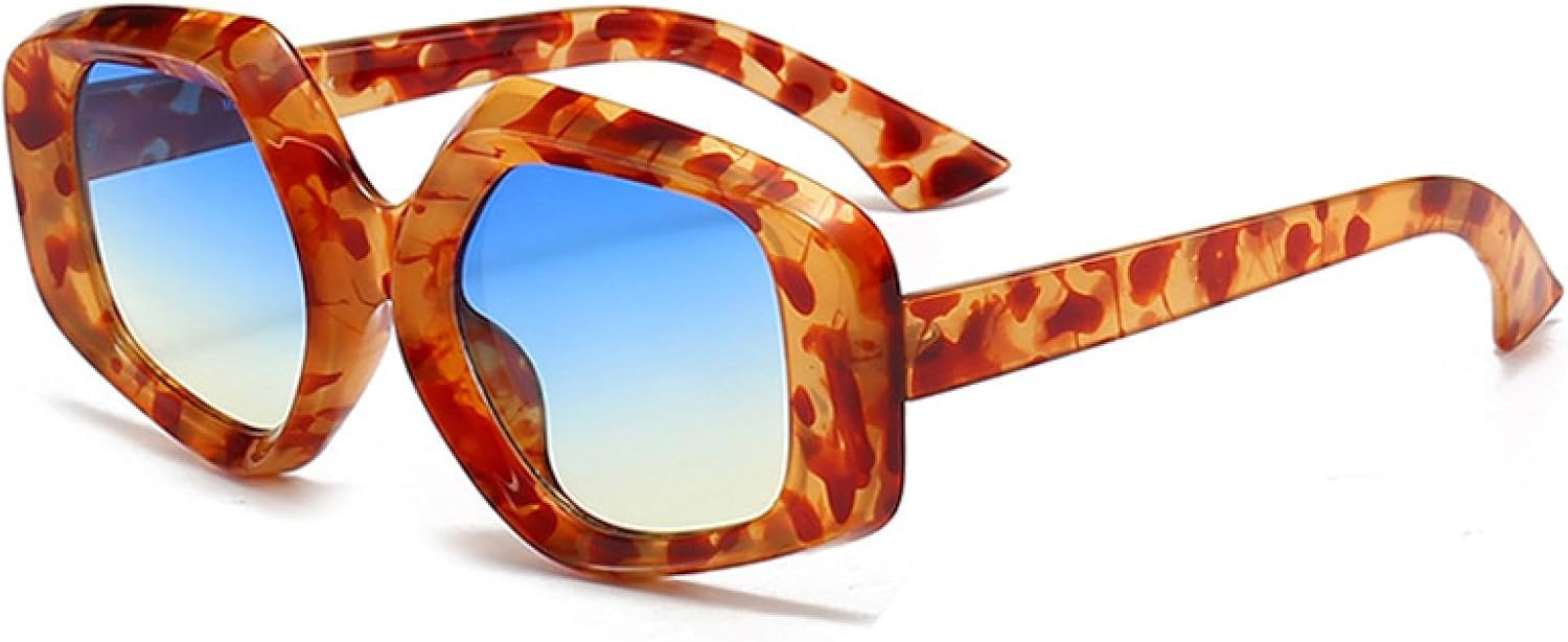 

Женские солнцезащитные очки «кошачий глаз» с градиентным переходом цвета, солнцезащитные очки UV400 в стиле ретро с леопардовым принтом, модные мужские солнцезащитные очки WNCKSQ, Amber Blue Yellow