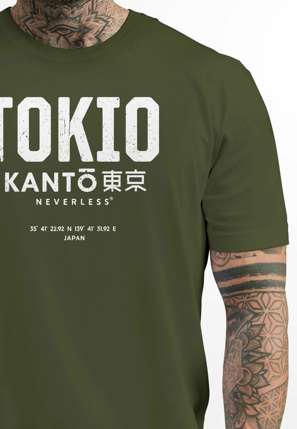 

Футболка с принтом FRONT TOKYO JAPANISCHE GRAFIK FASHION STREETSTYLE Neverless, зеленый