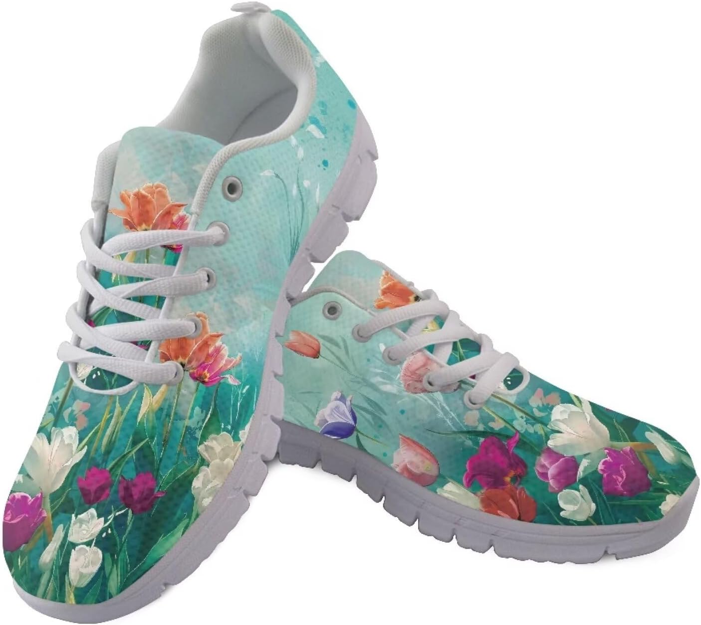 

Мужские и женские кроссовки GIFTPUZZ, дышащие с сеткой, повседневные спортивные, легкие, на шнуровке, для ходьбы, Flowers