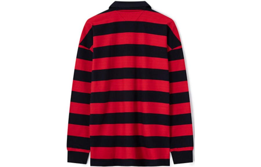 Tommy Hilfiger Мужские толстовки, черные с красными полосами, 0EV, умеренной плотности ткани — фото 4