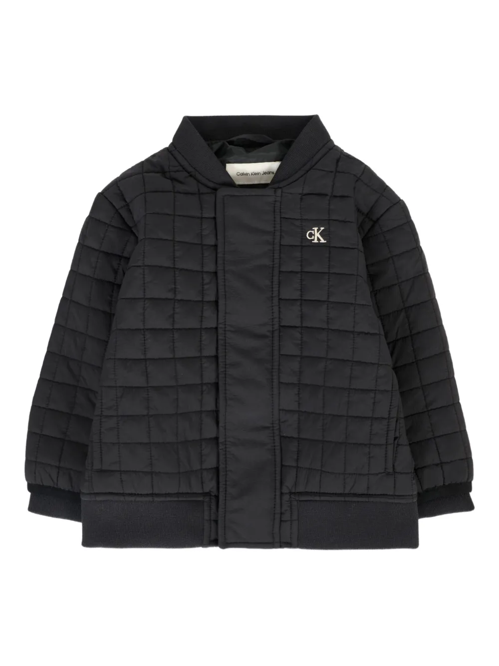 

Стеганый бомбер Calvin Klein Kids, черный