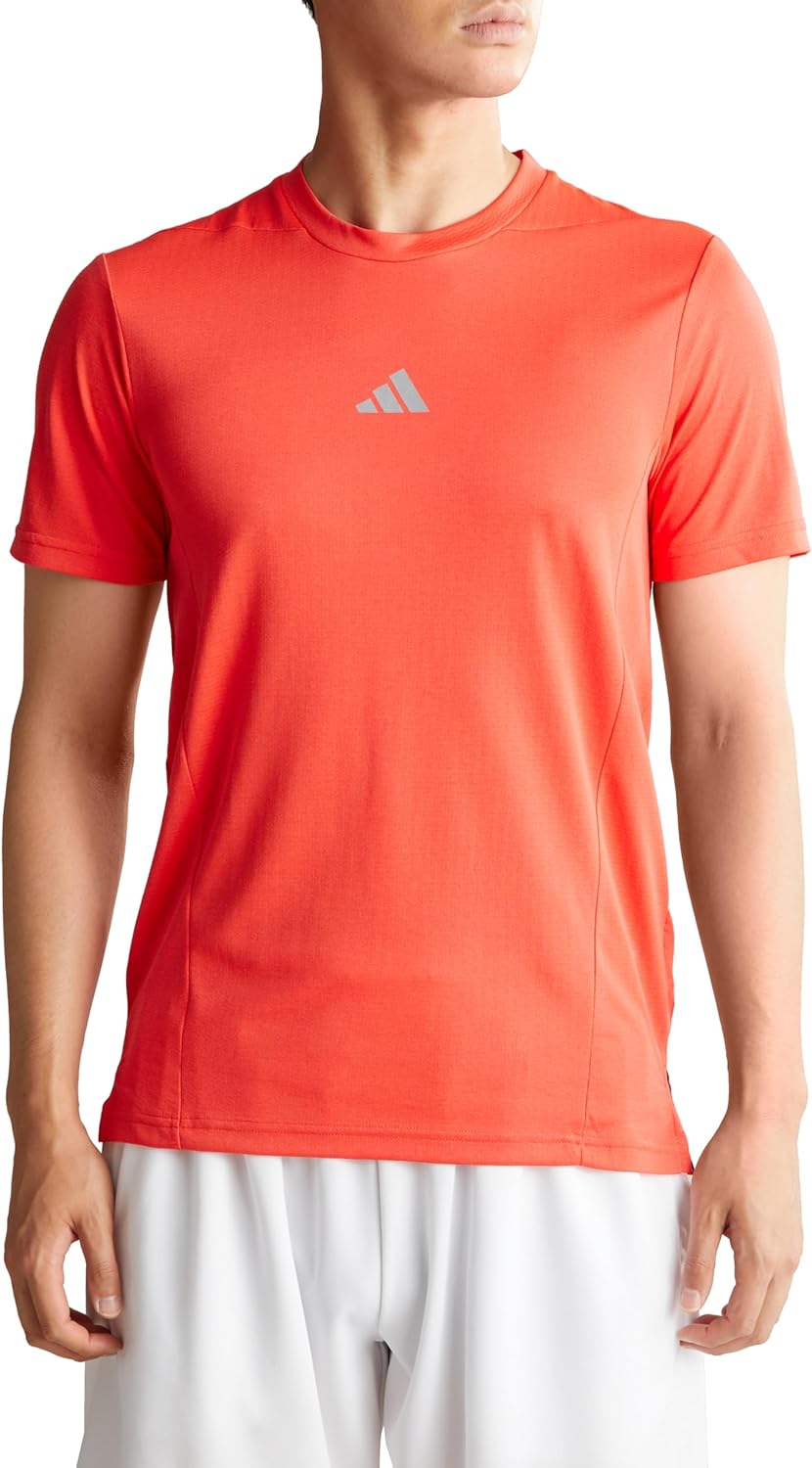 

Мужская футболка с коротким рукавом HEAT.RDY с быстросохнущей охлаждающей технологией, разработанная для тренировок, высокоинтенсивных интервальных тренировок (HIIT) и физических упражнений. IHP82 Adidas, ярко-красный