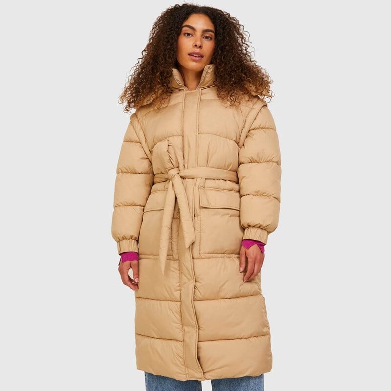 

Женская куртка sus puffer длинная Jjxx, бежевый