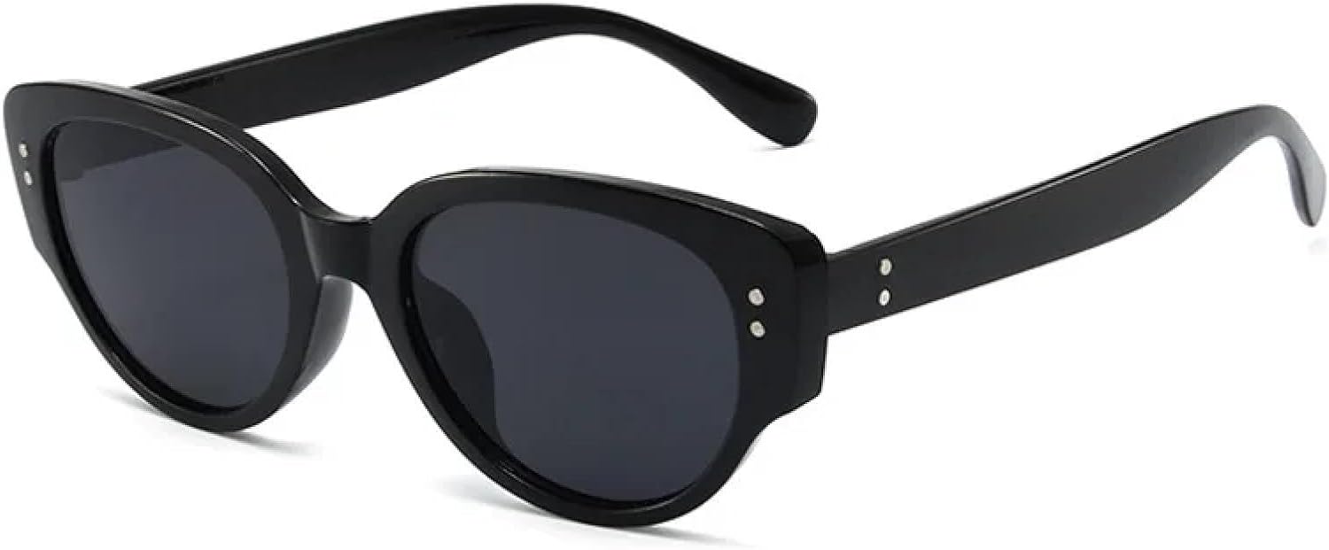 

Солнцезащитные очки с защитой от УФ-излучения UV400 | Панк-стиль "Кошачий глаз" с разноцветными заклепками | Для женщин и мужчин, для занятий спортом на открытом воздухе и вождения DSVIGF, Black-black