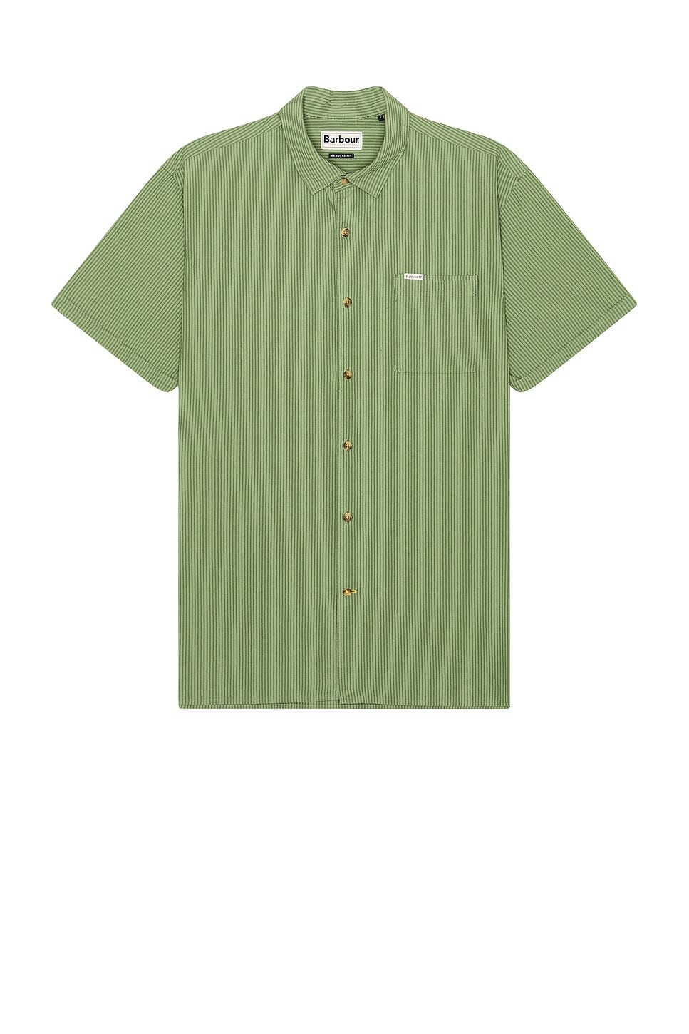 

Летняя рубашка из хлопчатобумажного хлопка Thermond Barbour, зеленый