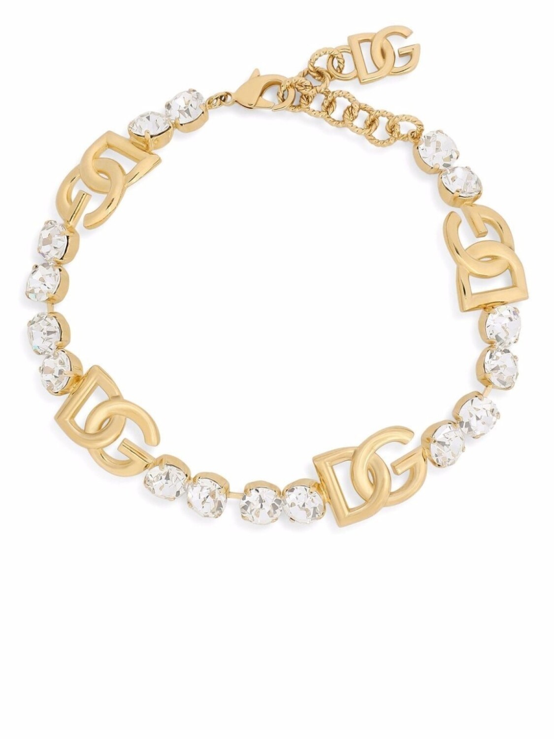 

Чокер с логотипом DG и стразами Dolce & Gabbana, золотой