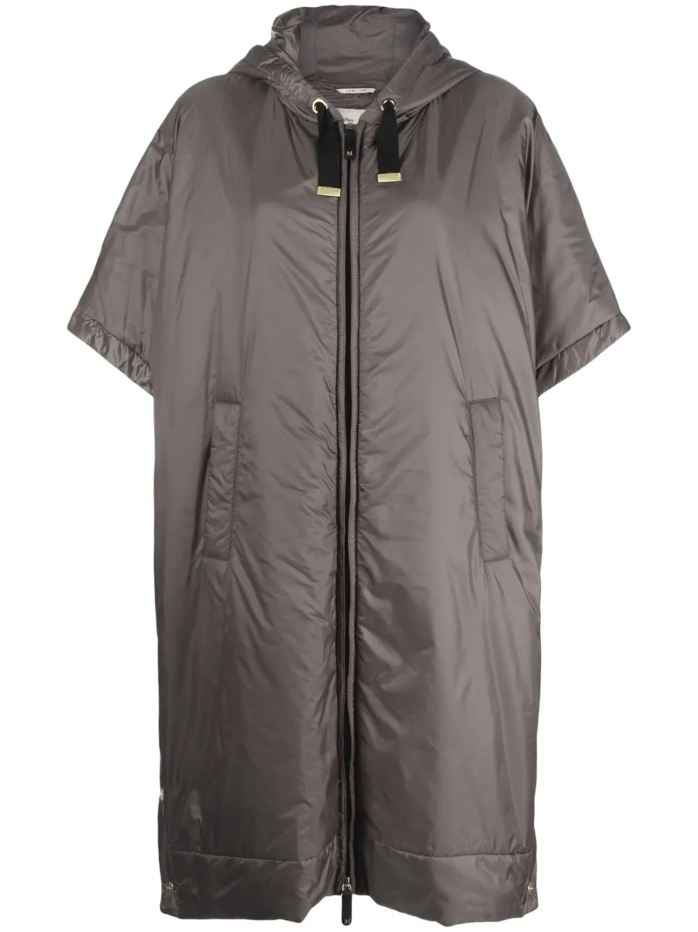 

Плащ с короткими рукавами и капюшоном MAX MARA, серый