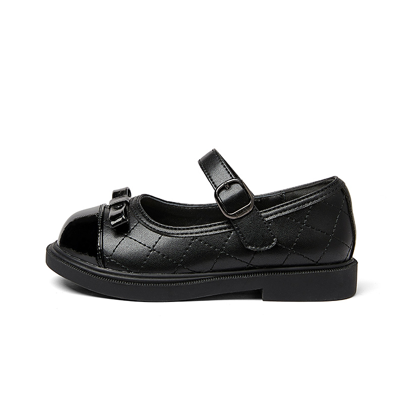 

Антискользящие износостойкие низкие кожаные детские туфли Kids' Snoffy, Truffle черный