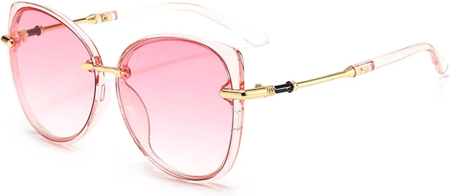 

Роскошные солнцезащитные очки в крупной металлической оправе «кошачий глаз» для женщин и мужчин, для активного отдыха, путешествий и вождения, с защитой от УФ-излучения UV400 TKKTLLT, Pink Gradient Pink