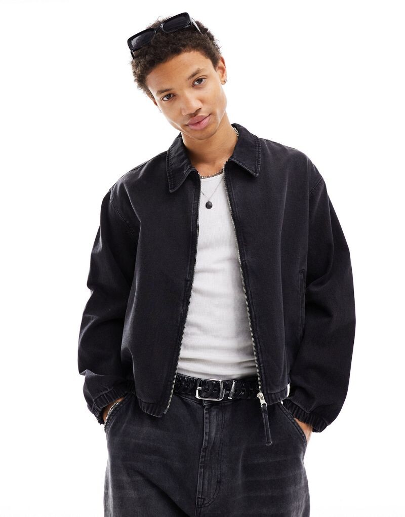 

Укороченная джинсовая куртка Харрингтон ASOS DESIGN