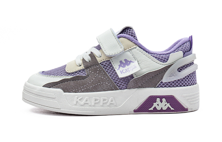 

KAPPA KIDS Антискользящие износостойкие дышащие легкие низкие детские скейтбординг кроссовки beige white purple kids