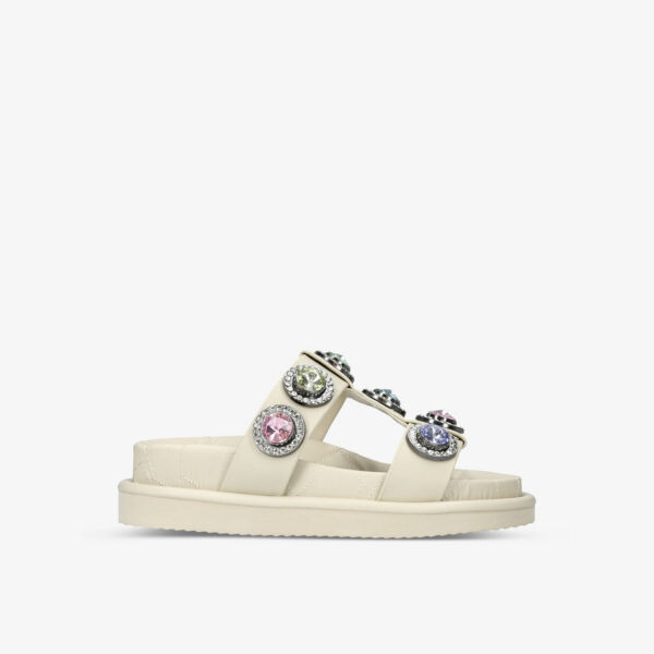 Сандалии Orson из искусственной кожи, украшенные кристаллами Kurt Geiger London, цвет bone/comb