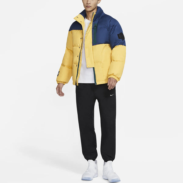 Куртка premium stay warm colorblock woven casual stand collar yellow Nike, желтый — фото 3