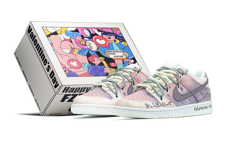 

Кроссовки Nike Dunk Skateboard Shoes Women's Low-Top Pink Purple