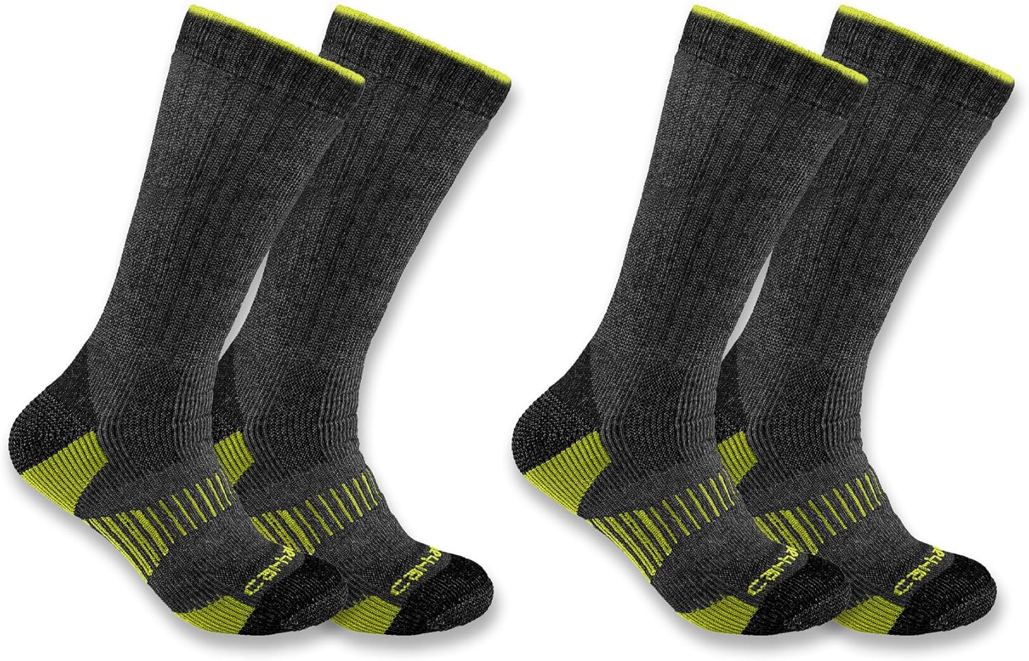 

Carhartt мужские SB2072M Midweight синтетико-шерстяные носки для ботинок 2 шт, Charcoal Heather