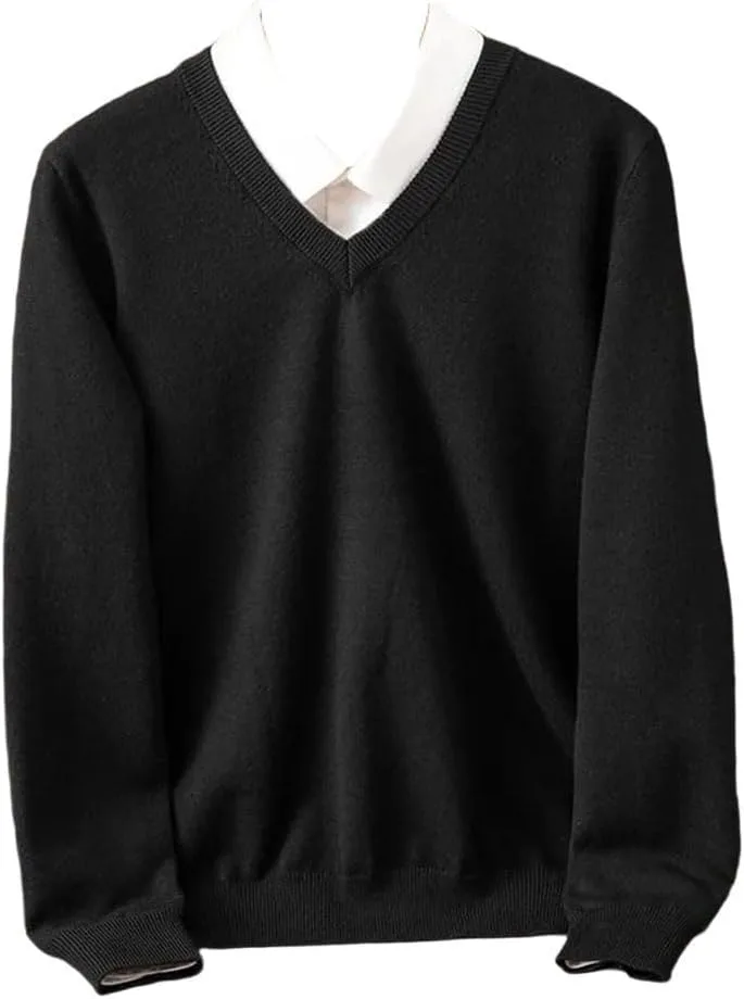 

Тонкий свитер из кашемира с V-образным вырезом