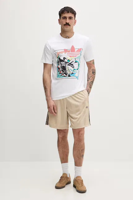 Футболка с принтом Anime Adidas Originals, бежевый — фото 2