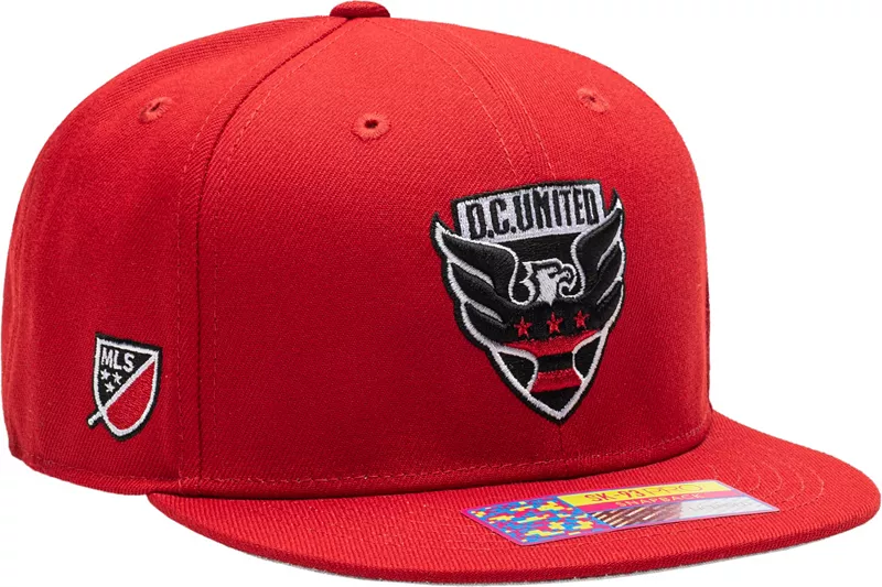 

Красная регулируемая кепка Fan Ink для взрослых DC United Dawn Snapback