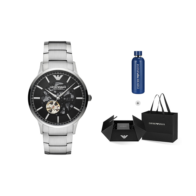 

EMPORIO ARMANI Часы Wrist Watch Mechanical Movement Stainless Steel Strap 43mm Black Dial Men's Watch