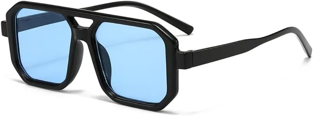 

Винтажные мужские солнцезащитные очки с двойной перемычкой, модные очки с прозрачными линзами, женские солнцезащитные очки в тренде, защита от УФ-излучения UV400 SZVVBKK, B