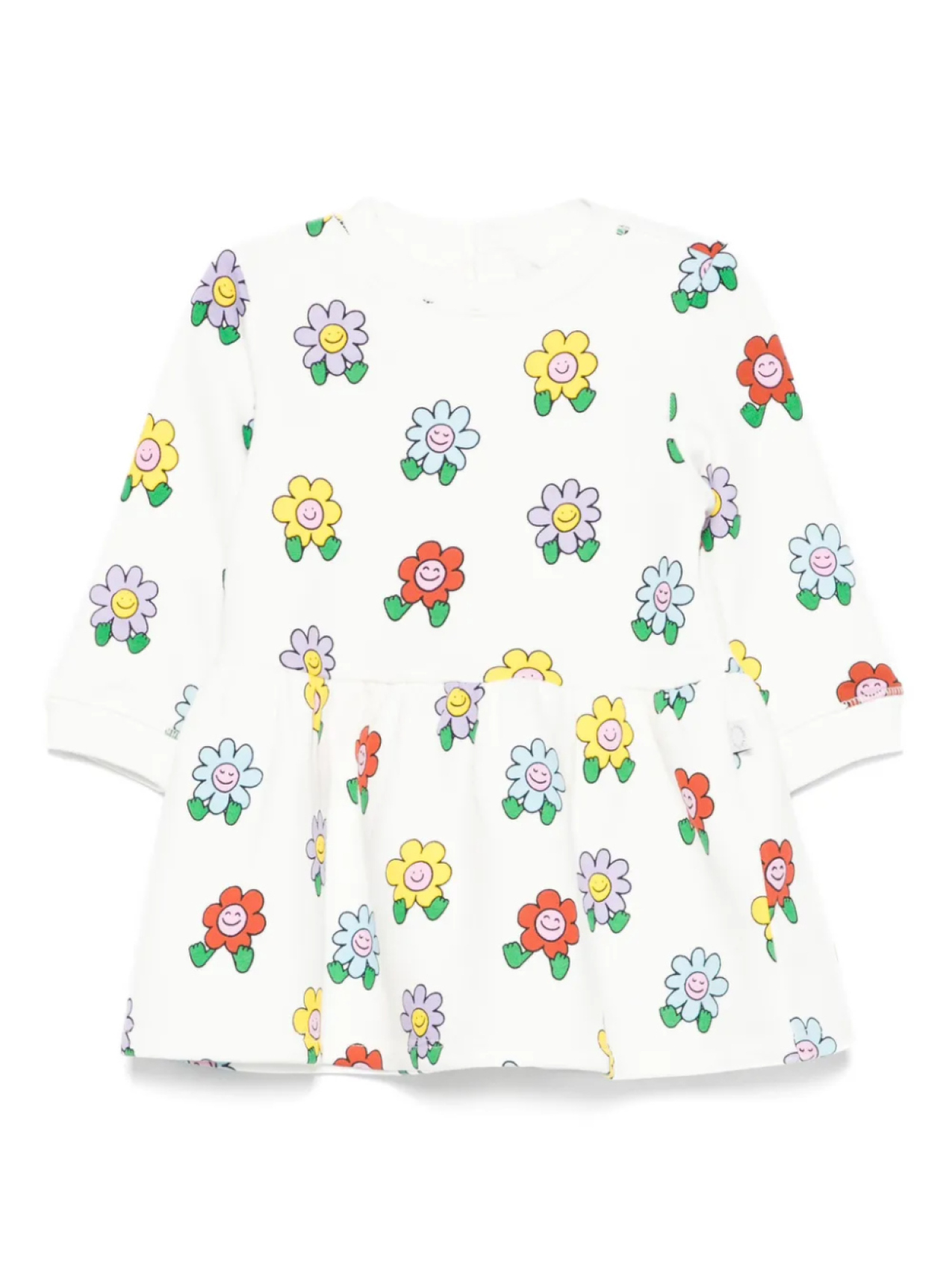 

Платье с длинными рукавами и цветочным принтом Stella McCartney Kids, белый
